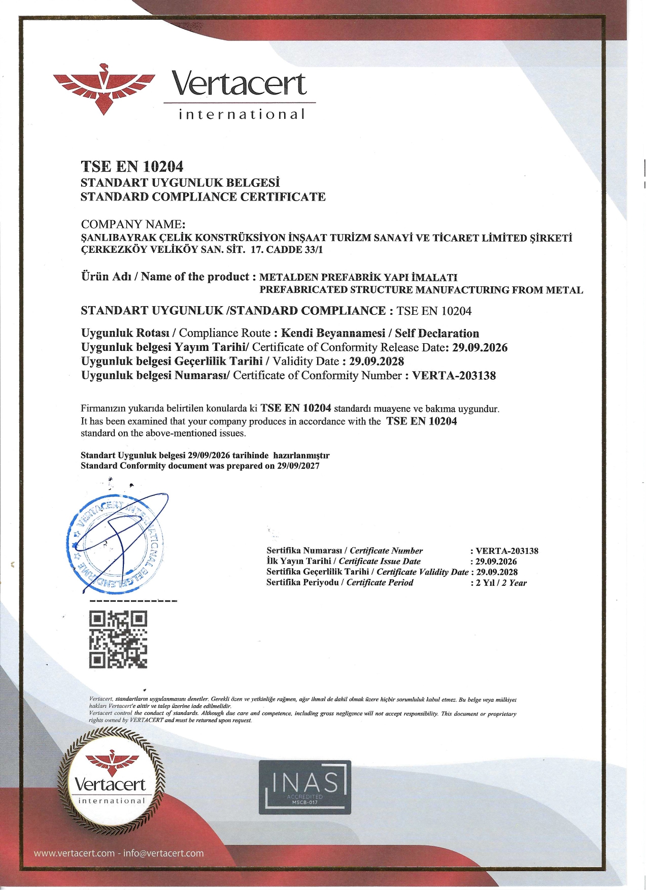 TSE EN 10204